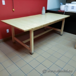 Blonde Long Wooden Work Table